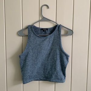 Grey cropped athletic tank top